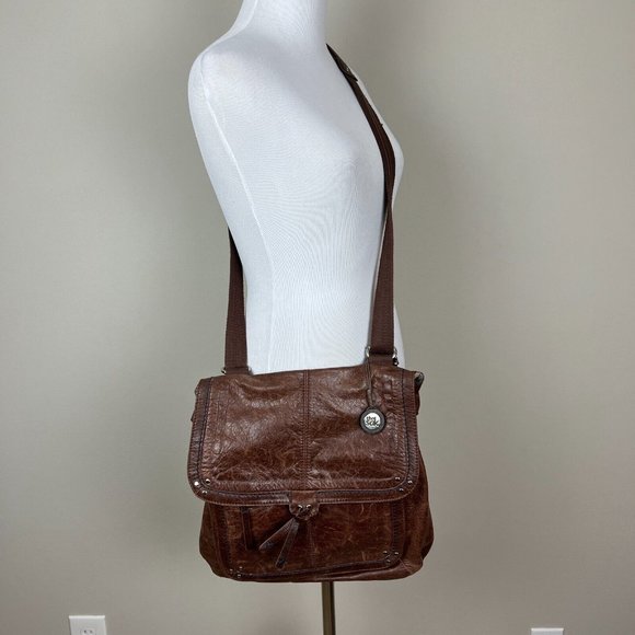 The Sak Ventura Bag Brown Distressed Leather Convertible Backpack Crossbody - Picture 2 of 16